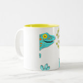 "Gekko Gecko" niedlicher nennender Tokay Gecko Zweifarbige Tasse (Vorderseite Links)