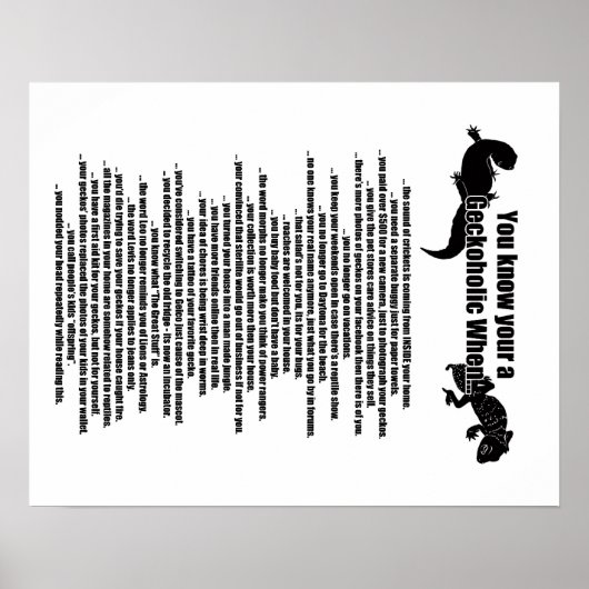 Gekkoalkoholisches Poster (Vorne)