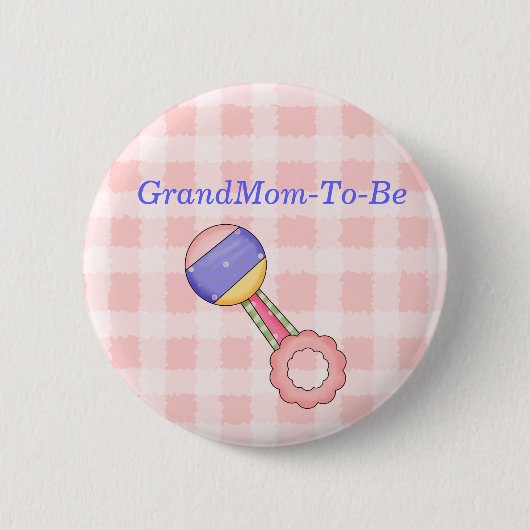 Geklapper-Baby-Duschen-Großmutter-Button-Knopf Button (Vorderseite)