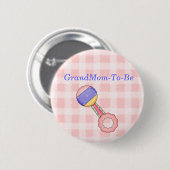 Geklapper-Baby-Duschen-Großmutter-Button-Knopf Button (Vorne & Hinten)