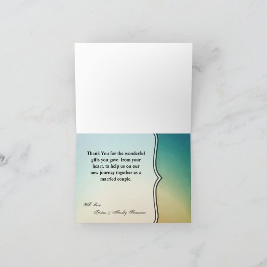 geklappt Danke Card Beach Sunset Palmen Trees Stri (Innenseite)