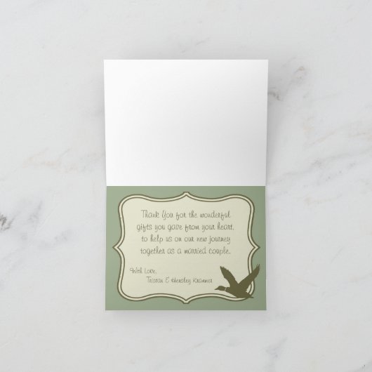 geklappt danke, dass Sie Card Landente Jagd rustik Dankeskarte (Innenseite)