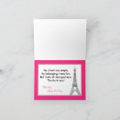 Geklappt Danke Karte Pink Poodle Paris Eiffel (Innenseite)