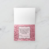 Geklappt Vielen Dank Card Rose Gold Glitzer Dankeskarte (Innenseite)