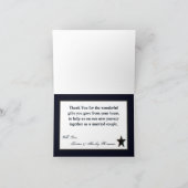 Geklappte Dankeschön an Card Navy Summer Dress Blu Dankeskarte (Innenseite)