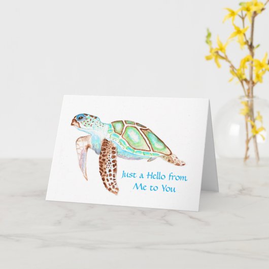 Geklappte Grußkarte 12x18 Schildkröte individuell  Karte (Gelbe Blume)