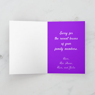 Geklappte Grußkarte zum gemeinsamen Beileid Karte