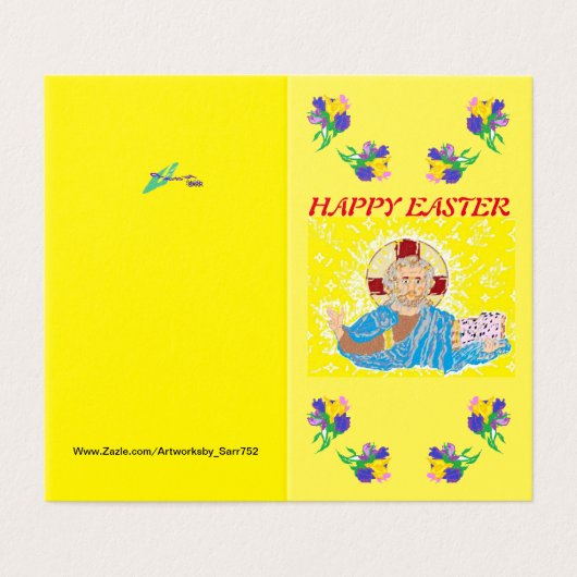 Geklappte Karte glücklich Ostern (Außenseite Aufgefaltet)