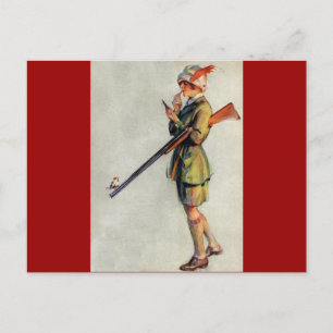 Gekleidet für die Jagd Postkarte