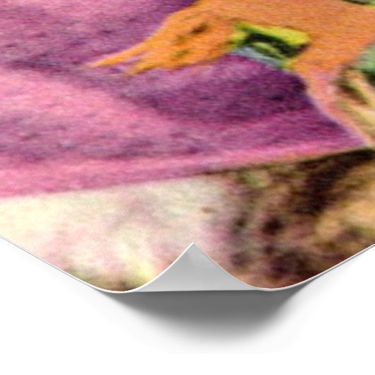 gekleidete Katze und Fischschale Poster (Ecke)