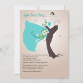 Gekleidete oben Paar-(blaue) Einladung (Vorderseite)