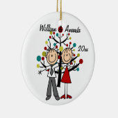 Gekleidete oben Paar-datierte und personalisierte Keramikornament (Rechts)