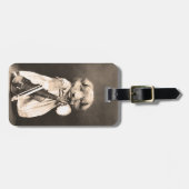 Gekleideter oben Welpe mit Violine Gepäckanhänger (Vorderseite horizontal)
