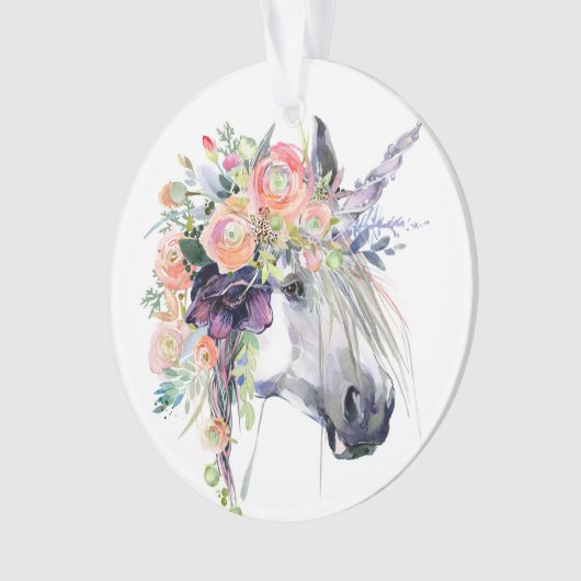 Gekleidetes BlumenEinhorn Ornament (Vorderseite)