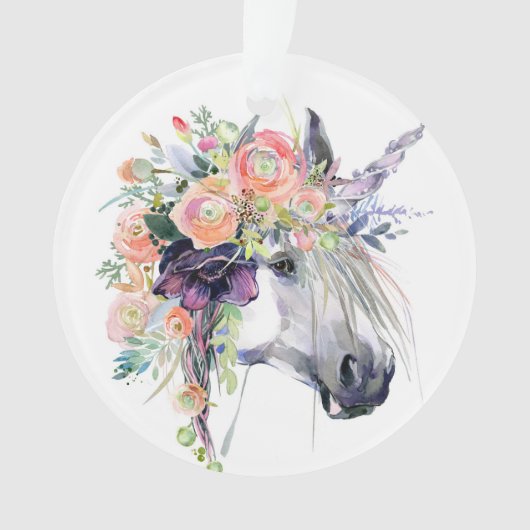 Gekleidetes BlumenEinhorn Ornament (Vorderseite)