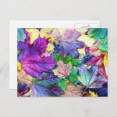 gekleurde blaadjes postkarte (Vorne/Hinten)