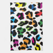 Gekleurde Luipaard print, dierenprint patroon. Geschirrtuch (Vertikal)