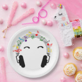 Gekleurde muziek, balken. Koptelefoon. Pappteller (Party)