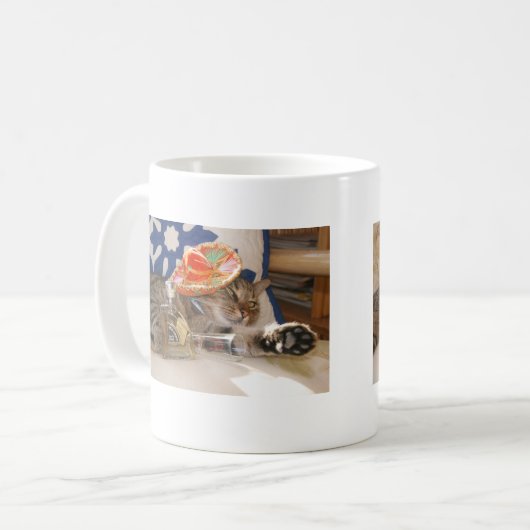 Geklopfte heraus Miezekatze Kaffeetasse (Vorderseite Links)