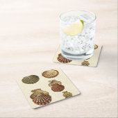 Geknisterte antike Muscheln Rechteckiger Pappuntersetzer (Vor Ort)