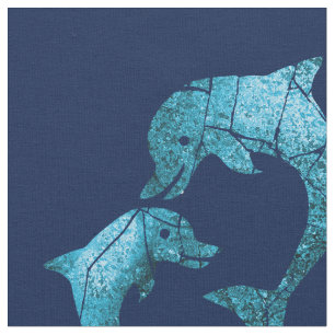 Geknistertes Delphin-Muster Stoff