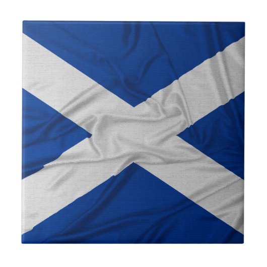 Geknitterte Schottland-Flagge Fliese (Vorderseite)