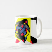Geknotete Weltschwarz-Monogramm-Tasse Kaffeetasse (VorderseiteRechts)