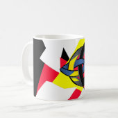 Geknotete Weltschwarz-Monogramm-Tasse Kaffeetasse (Vorderseite Links)