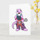 Geko als Mechanik mit Wrench Karte (Gelbe Blume)