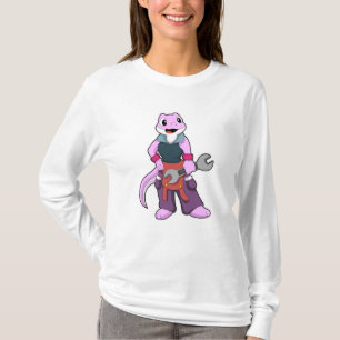 Geko als Mechanik mit Wrench T-Shirt