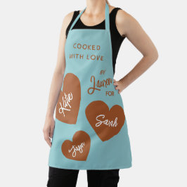 gekocht mit Liebe Personalisiert weich Aquamarin Schürze
