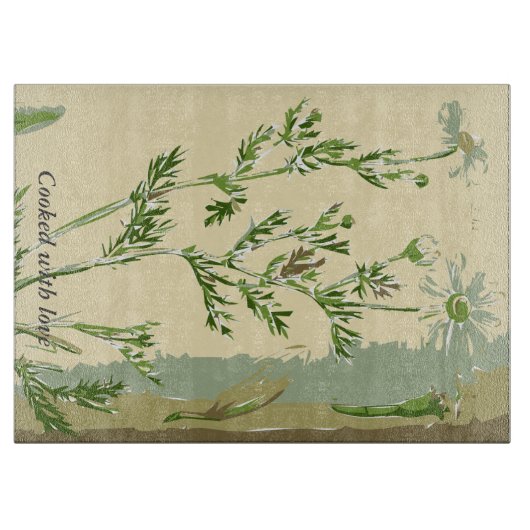 Gekocht mit Liebeausschnitbrett Schneidebrett (Vorderseite)