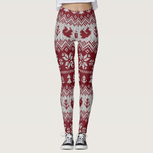 Gekocht, Weihnachten, Eichhörnchen, Vintages Muste Leggings
