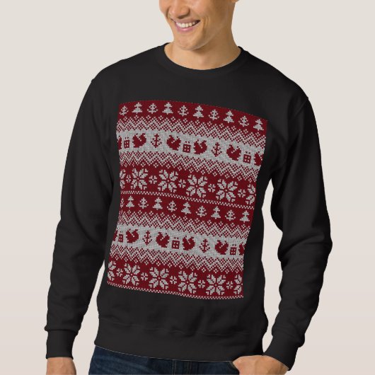 Gekocht, Weihnachten, Eichhörnchen, Vintages Muste Sweatshirt (Vorderseite)
