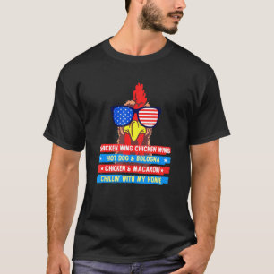 Gekochte Hühnerhühner, gegarter Hund und Bolog T-Shirt