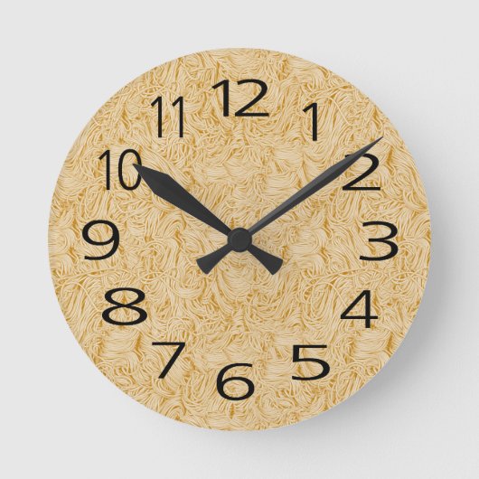 Gekochte Spaghetti-Noodles Runde Wanduhr (Vorderseite)
