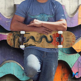 Gekochte Wüste unter Rotem Mond, Retro Wild Skateboard