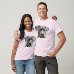Gekommen auf Hund ist es das Blau und die Grau T-Shirt
