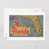 Gekommen zu Florida-Karte des Staat, Button-Oben Postkarte (Vorne/Hinten)
