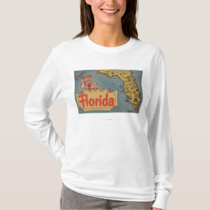 Gekommen zu Florida-Karte des Staat, Button-Oben T-Shirt