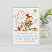 Gekommen zu meinem Geburtstags-Party Einladung (Stehend Vorderseite)