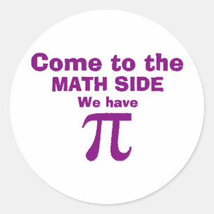 Gekommen zur Matheseite haben wir PU! Runder Aufkleber