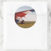 "Gekommene Fliege mit mir!" Aufkleber (Tasche)