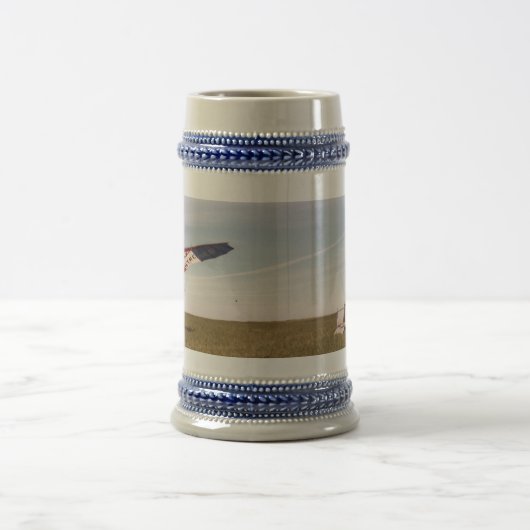 "Gekommene Fliege mit mir" Stein Bierglas (Mittel)