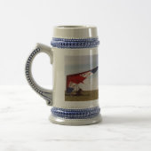 "Gekommene Fliege mit mir" Stein Bierglas (Links)