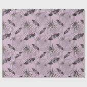 Geköpste Halloween-Fledermäuse Spooky Spike Web Geschenkpapier (Flach)