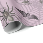 Geköpste Halloween-Fledermäuse Spooky Spike Web Geschenkpapier (Rolleneckpunkt)