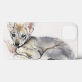 Gekräuselter arabischer Wolf-Welpe 2009 Case-Mate iPhone Hülle (Rückseite (Horizontal))