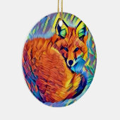 Gekräuselter oben Fox Keramikornament (Rechts)