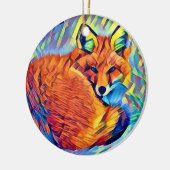 Gekräuselter oben Fox Keramikornament (Links)